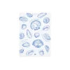 Shell Printed Organic Cotton Kitchen Towel, white/blue