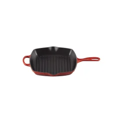 Signature støpejern kvadratisk grillpanne 26 cm, cerise