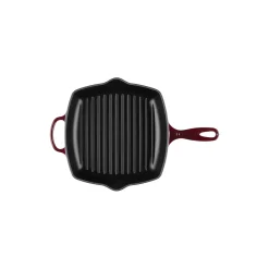 Signature støpejern kvadratisk grillpanne 26 cm, garnet