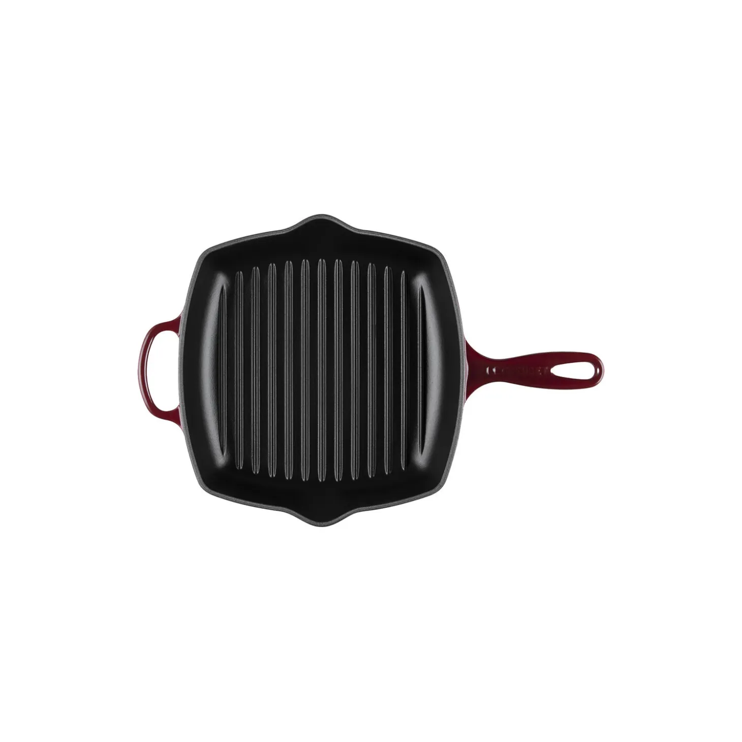 Signature støpejern kvadratisk grillpanne 26 cm, garnet