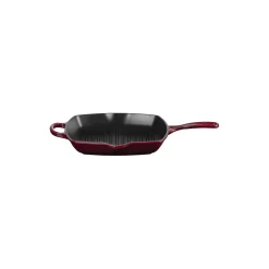 Signature støpejern kvadratisk grillpanne 26 cm, garnet