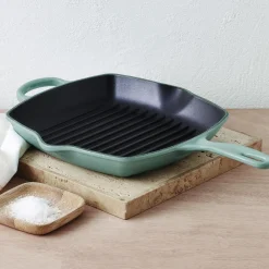 Signature støpejern kvadratisk grillpanne 26 cm, sea salt