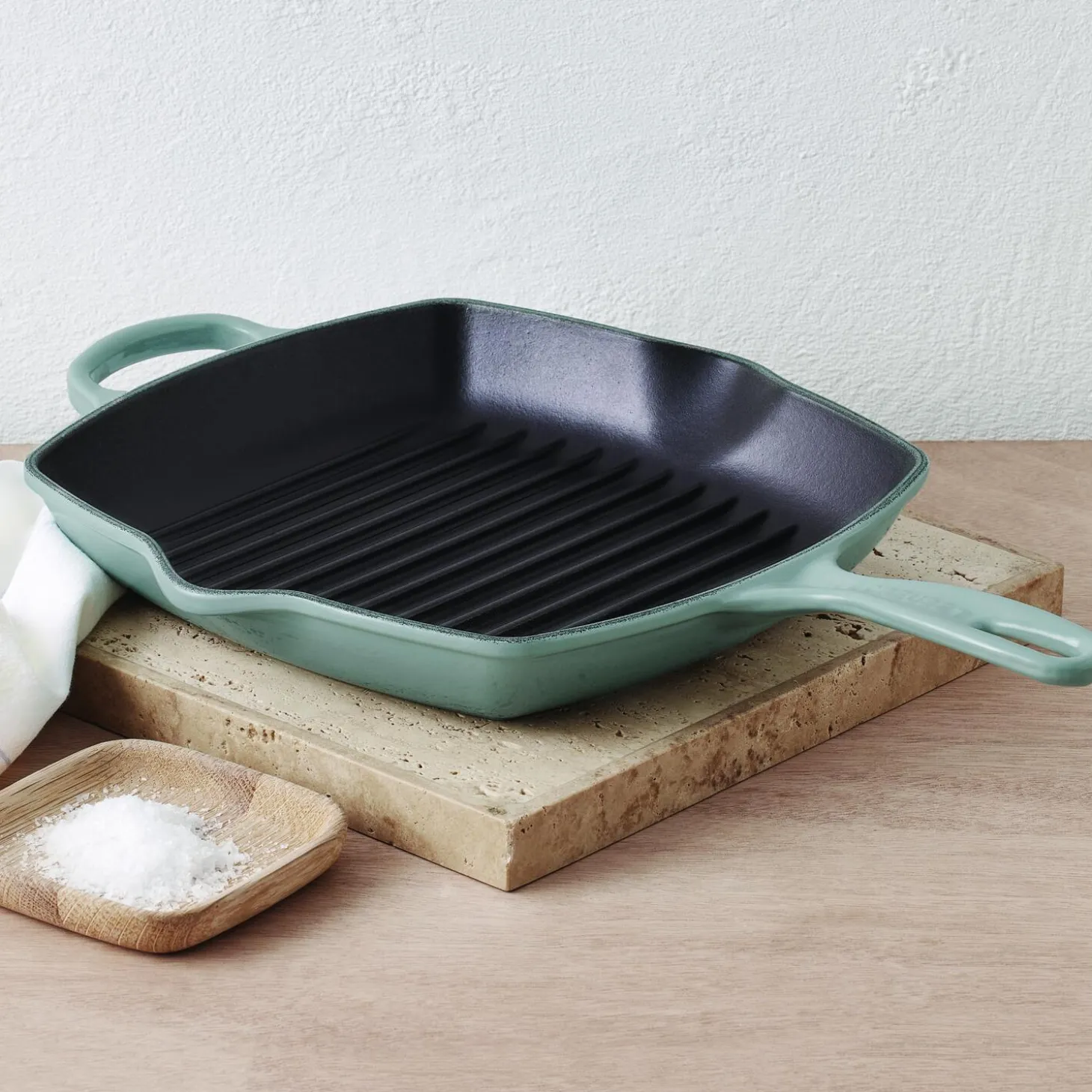 Signature støpejern kvadratisk grillpanne 26 cm, sea salt