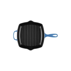 Signature støpejern kvadratisk grillpanne 26 cm, azure