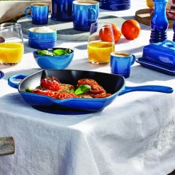 Signature støpejern kvadratisk grillpanne 26 cm, azure