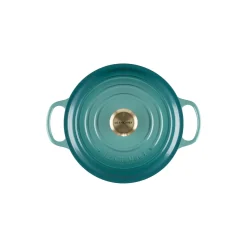 Signature støpejern rund gryte Ø 24 cm, bleu riviera
