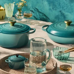 Signature støpejern rund gryte Ø 24 cm, bleu riviera