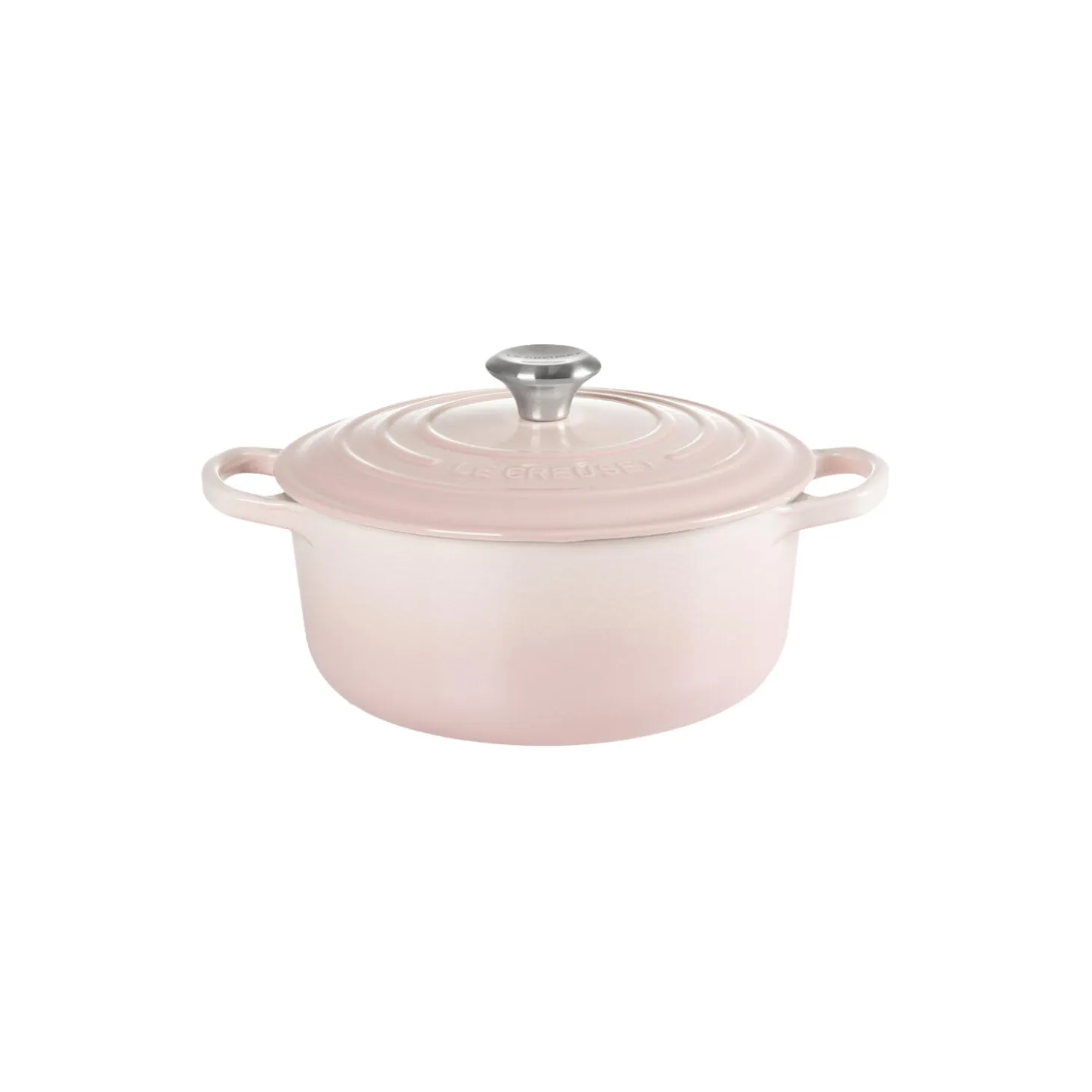 Signature støpejern rund gryte Ø 20 cm, shell pink
