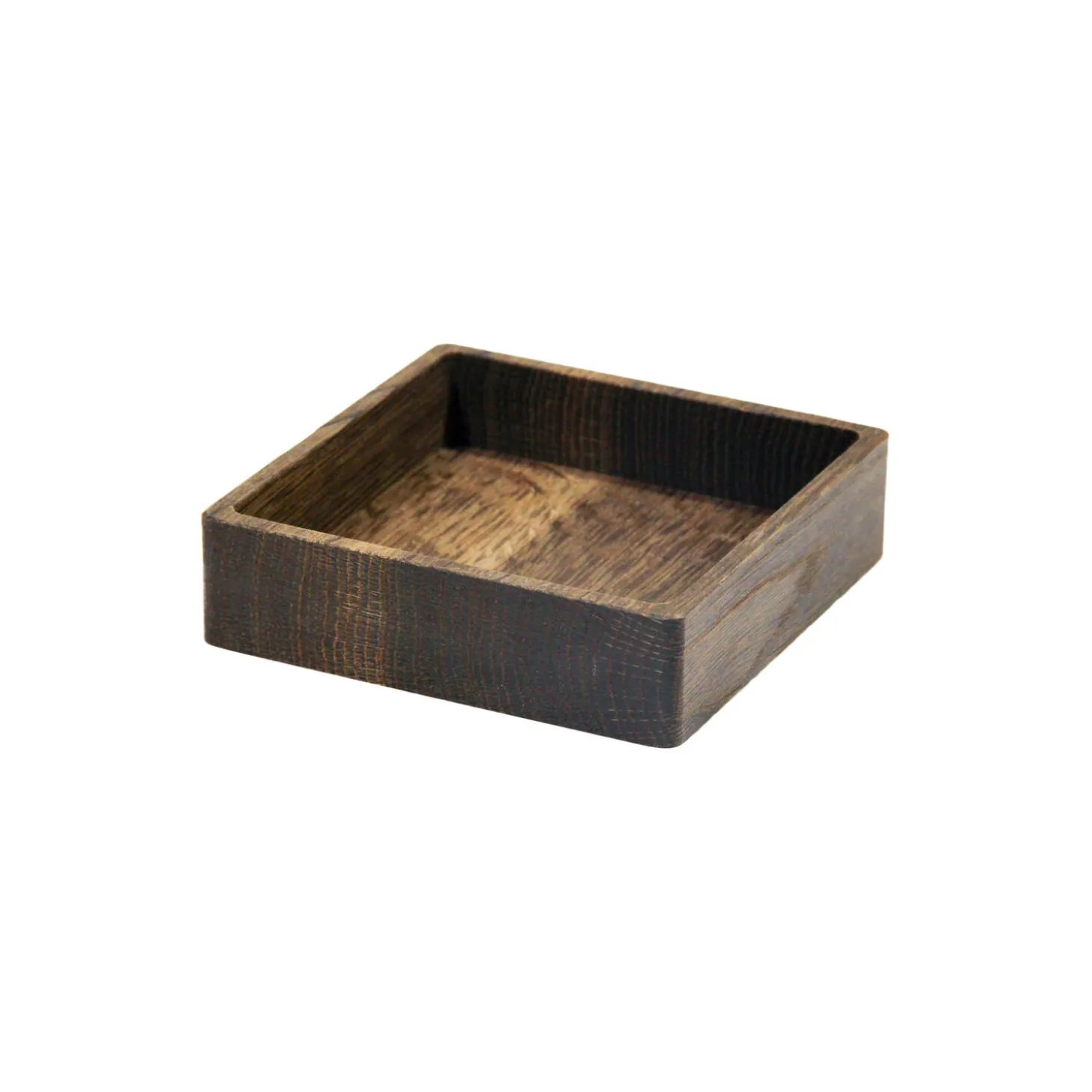 Square Wood Box, røkt eik