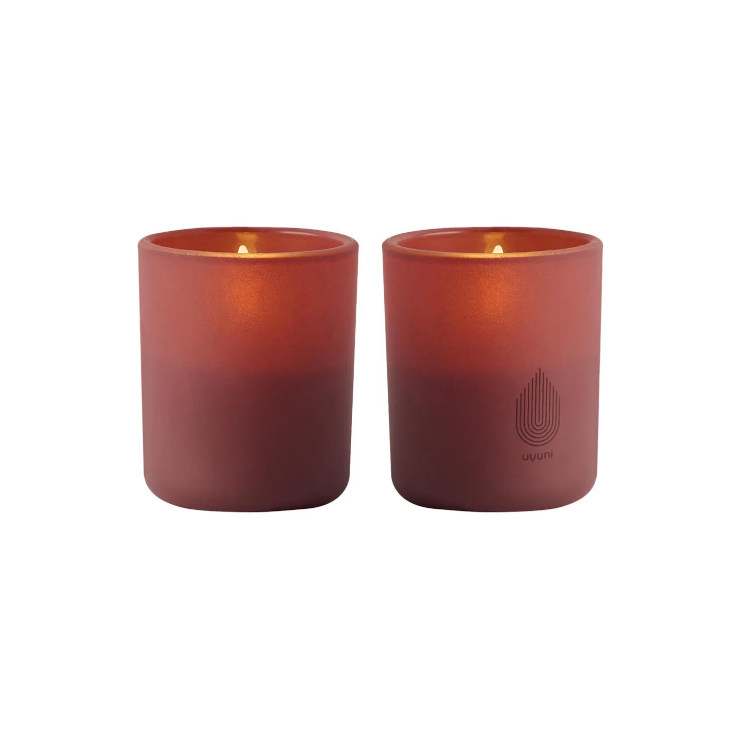 Stearinlys i glass 2-pk, wine red