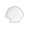 Stoneware Shell Small Dish, white/blue