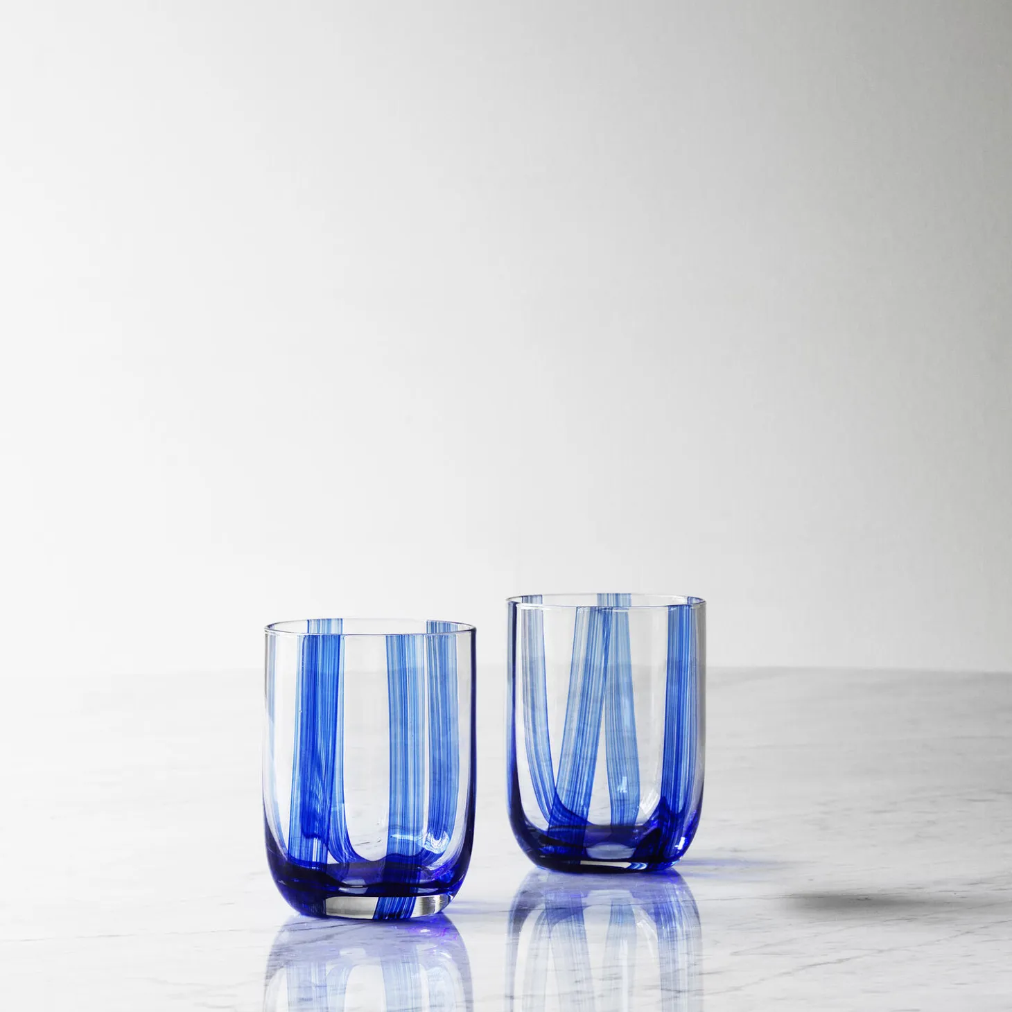 Stripe Glass 39 cl, blue stripes