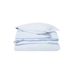 Striped Cotton Sateen sengetøy, blue/white