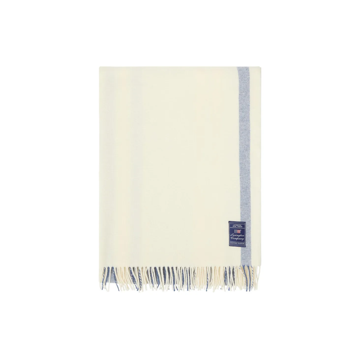 Striped Recycled ull pledd, blue/white