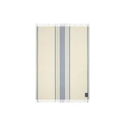 Striped Recycled ull pledd, blue/white