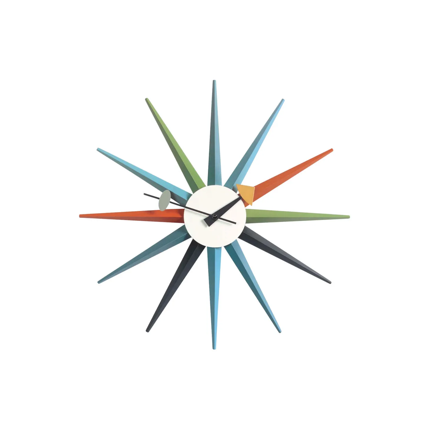 Sunburst Clock, multicolor