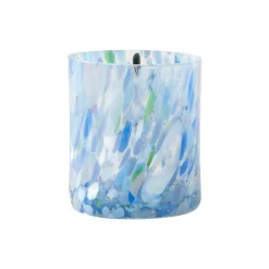 Swirl drikkeglass/lykt, blå multi