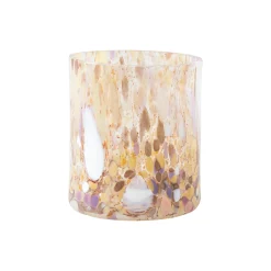Swirl drikkeglass/lykt, brun multi