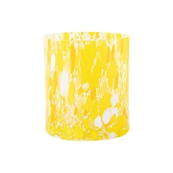 Swirl drikkeglass/lykt, gul multi