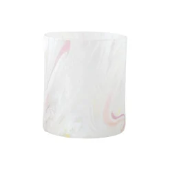 Swirl drikkeglass/lykt, hvit multi