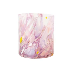 Swirl drikkeglass/lykt, rosa multi