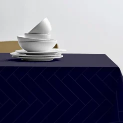 Tiles Damask duk, indigo