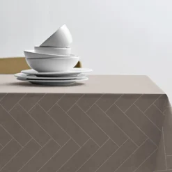Tiles Damask duk, taupe