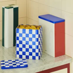 Tin beholder, off-white/blue/red
