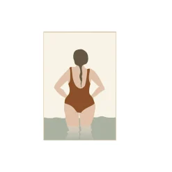 Woman and sea plakat