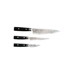 Zen kokkekniv, universalkniv og skrellekniv, rustfritt stål/micarta